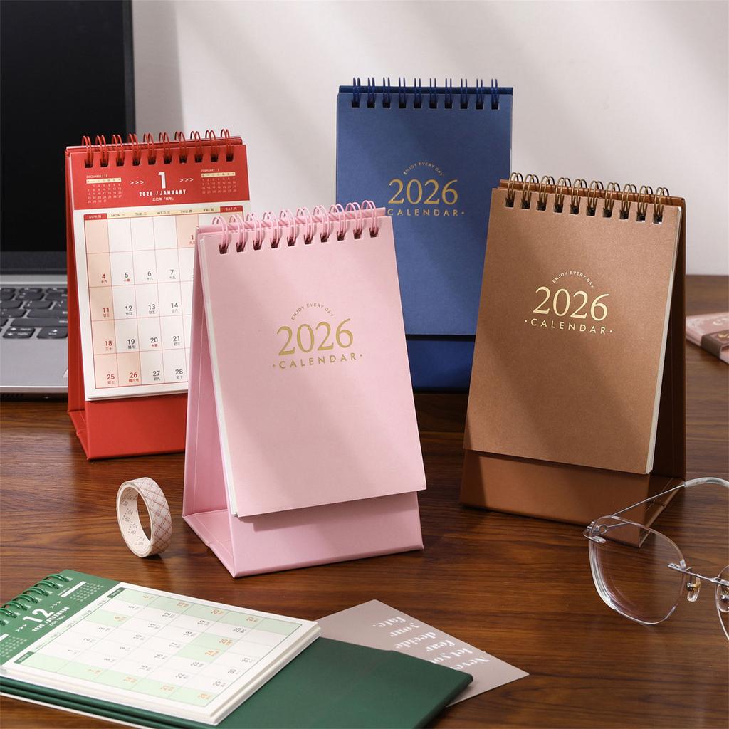 2026 Desk Calendar Twin-Coil Binding Tabletop Calendar 16 Month Runs from Sep 2025 To Dec 2026 For Daily Scheduling