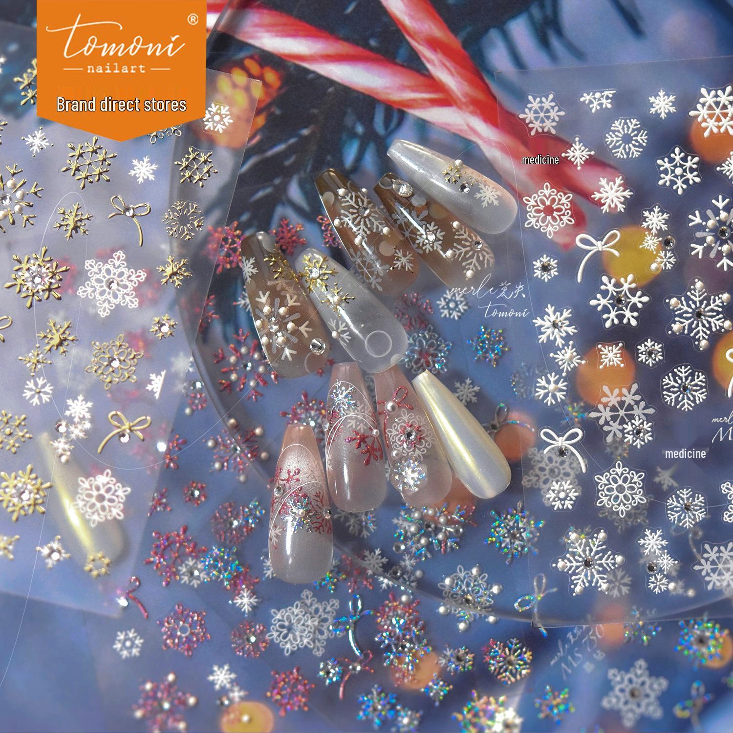 

Tomoni Crystal Japanese Snowflake Nail Stickers