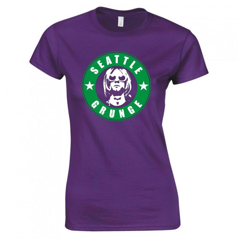 Kurt Cobain Seattle Grunge Ladies Skinny Fit Tshirt