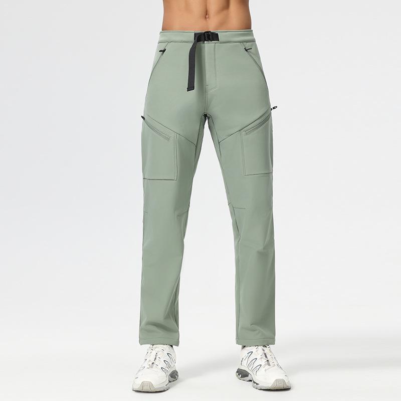 Men's Fleece-Lined Windproof Waterproof Softshell Ski Pants for Autumn and Winter