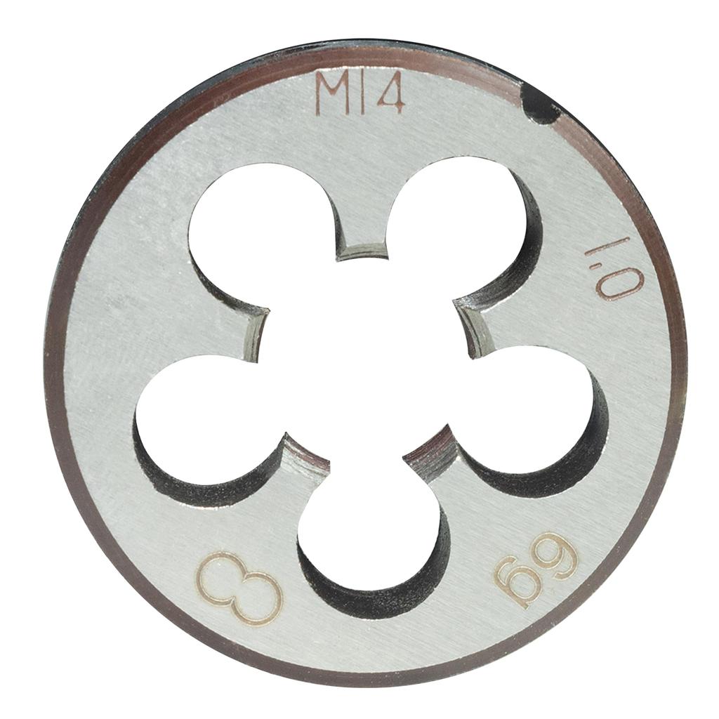 Tap and Die Set for Threads HSS Tap with Diameter Adjustment Function Round Die Set for Machining and Air Gun Parts Modification HFS(R) M14x1.0mm