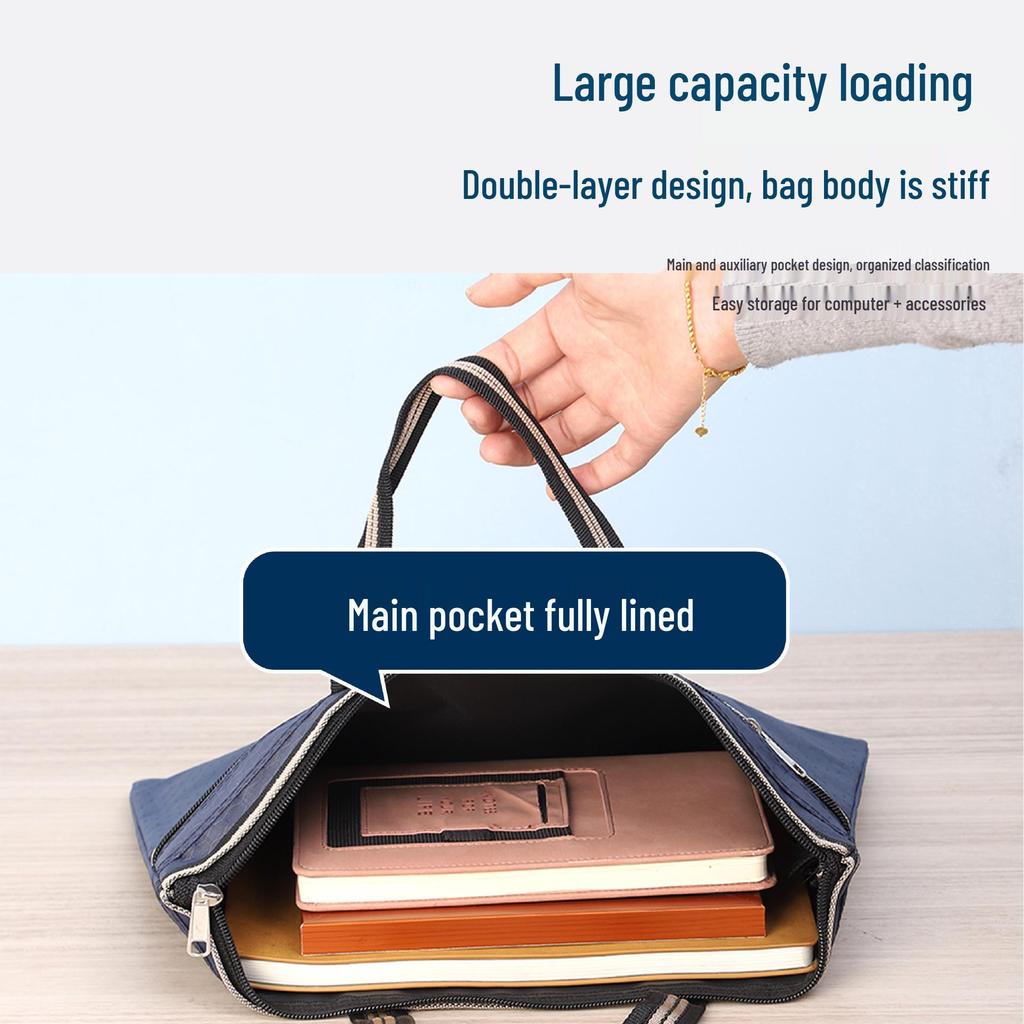 Pánská ruční taška na dokumenty z oxfordské látky s zipem a velkou kapacitou pro kancelář a schůzky