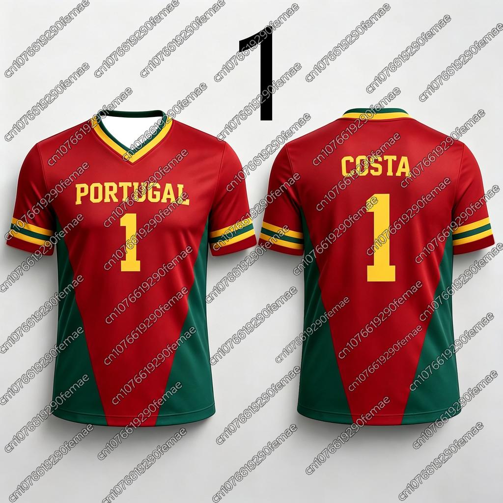 2026New Red-Green Contrast Sports T-Shirt,Men Women Portugal Soccer Fan Version
