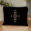 1pc Portable Printed with Golden Moon and Sun Patterns Zipper Bag, Multifunctional Cosmetic Bag Storage Bag.