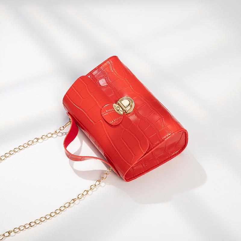 Guangzhou Tasche Herbst neue Steinmuster kleine quadratische Tasche Mode lässige Schulter Umhängetasche