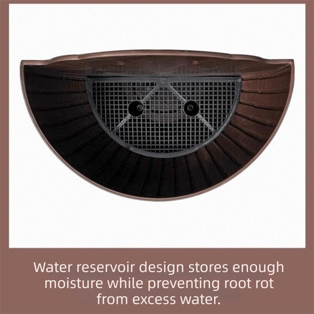 Plastic Rattan Weaving Hanging Flowerpot Half Round Over Fence Planter Wall Flower Pot  Flower Shop