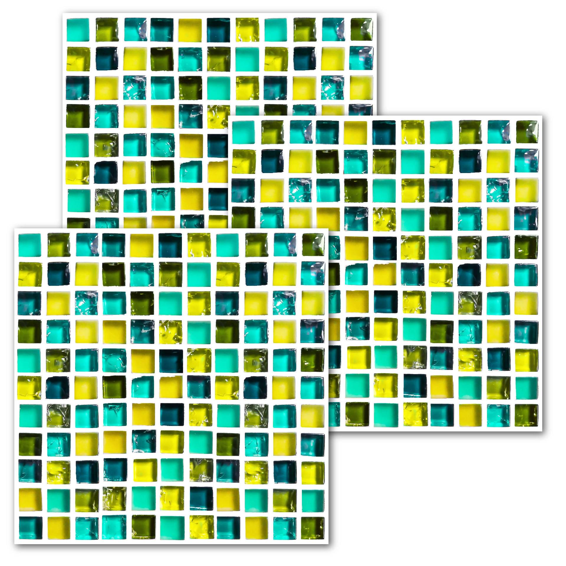 

Набор из 10 водонепроницаемых наклеек для мозаичной плитки для кухни, спальни или пола - Съемные и модные 15*15cm, 10 pieces per set