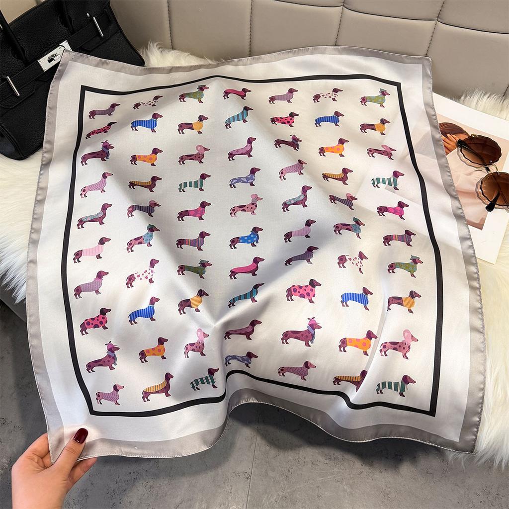 Fashion Square Fashion Foreign Style Small Silk Scarf Women'S Headband Decorative Scarf Dual-Purpose Small Square Scarf New Scarf