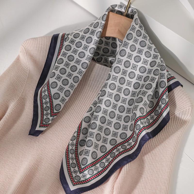 100% Pure Silk Square Scarf 53x53cm Lightweight Elegant Neck Wrap Fashion Styling