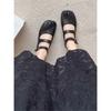 Designer Split Toe Flats Shoes Buckle Strap Women Comfort Bottom Ballerina Shoes Soft Leather Solid Outdoor Footwear