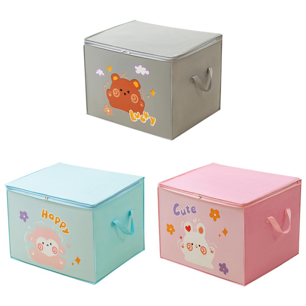 Large Capacity Clothes Quilt Storage Bag Cute Printed Pattern Foldable Dust-proof Wardrobe Storage Box Clothes Organizer