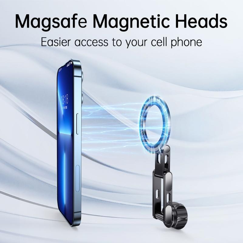 Aluminum Alloy 17mm Ball Head Magnetic Phone Mount With 360 Rotation For Car Vent Dashboard Stand