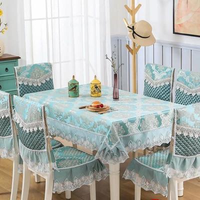 Lace Chair Backrest Desk and Chair Cover Home Rectangular Tablecloth Art Tablecloth Dining Chair Integrated Cushion