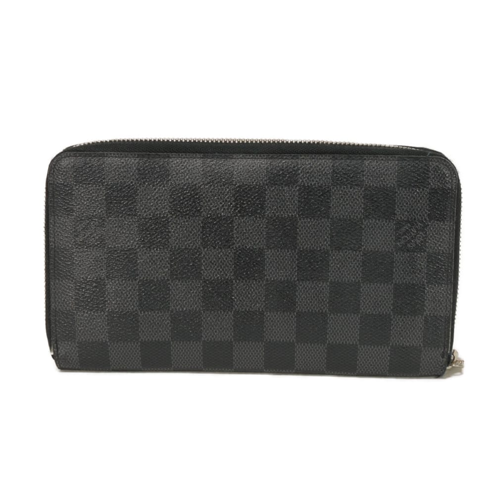 Used 12564 Zippy Organizer NM N60111 7940 Logo Black Gray Zip Around Damier Graphite Noir Men's from Japan AUTHENTIC