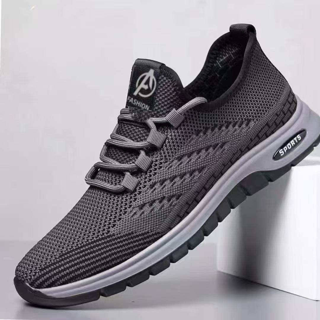 

Men s shoes new breathable fly-woven mesh men s shoes lace-up men s lightweight sports running shoes 44