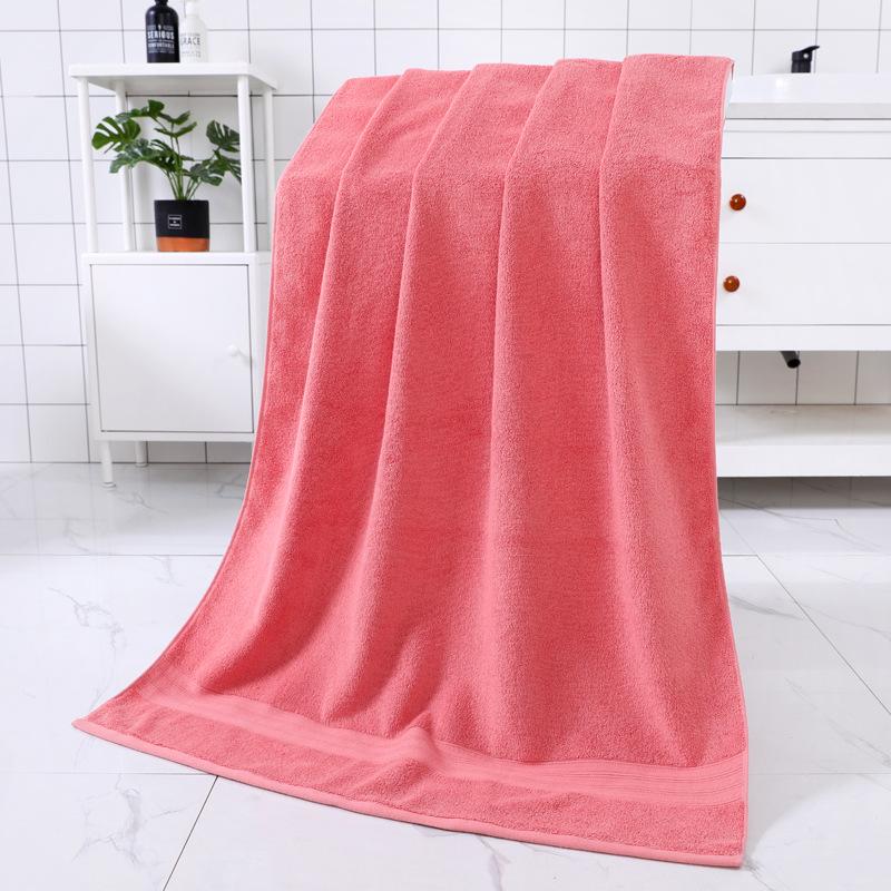 Luxury Pure Cotton Thickened Bath Towel - Soft, Embroidered, Large Size 80×160 розовый