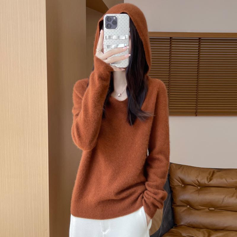 Women's Cashmere Sweater Qinghe Cashmere 30% Cashmere 70% Wool Autumn and Winter Pullover Warm and Fashionable