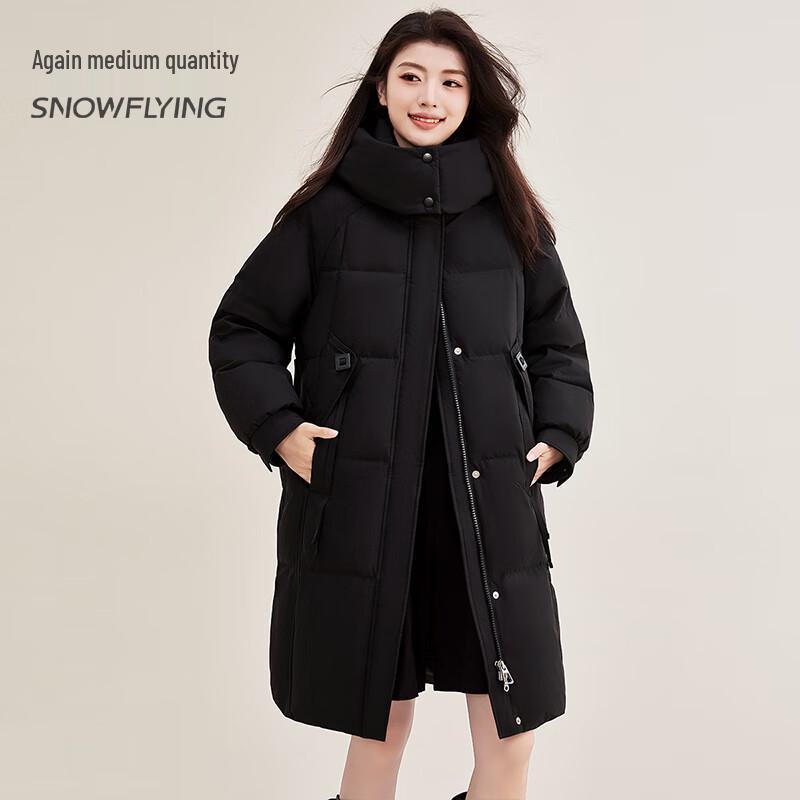 SNOWFLYING Women's Mid-length Loose Fit Thick Duck Down Jacket