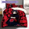 Naruto Anime Wzór Itachi Uchiha Pościel Dekoracja Domu Prezent Urodzinowy (1 * poszwa na kołdrę + 2 * poszewki na poduszki, bez rdzenia)