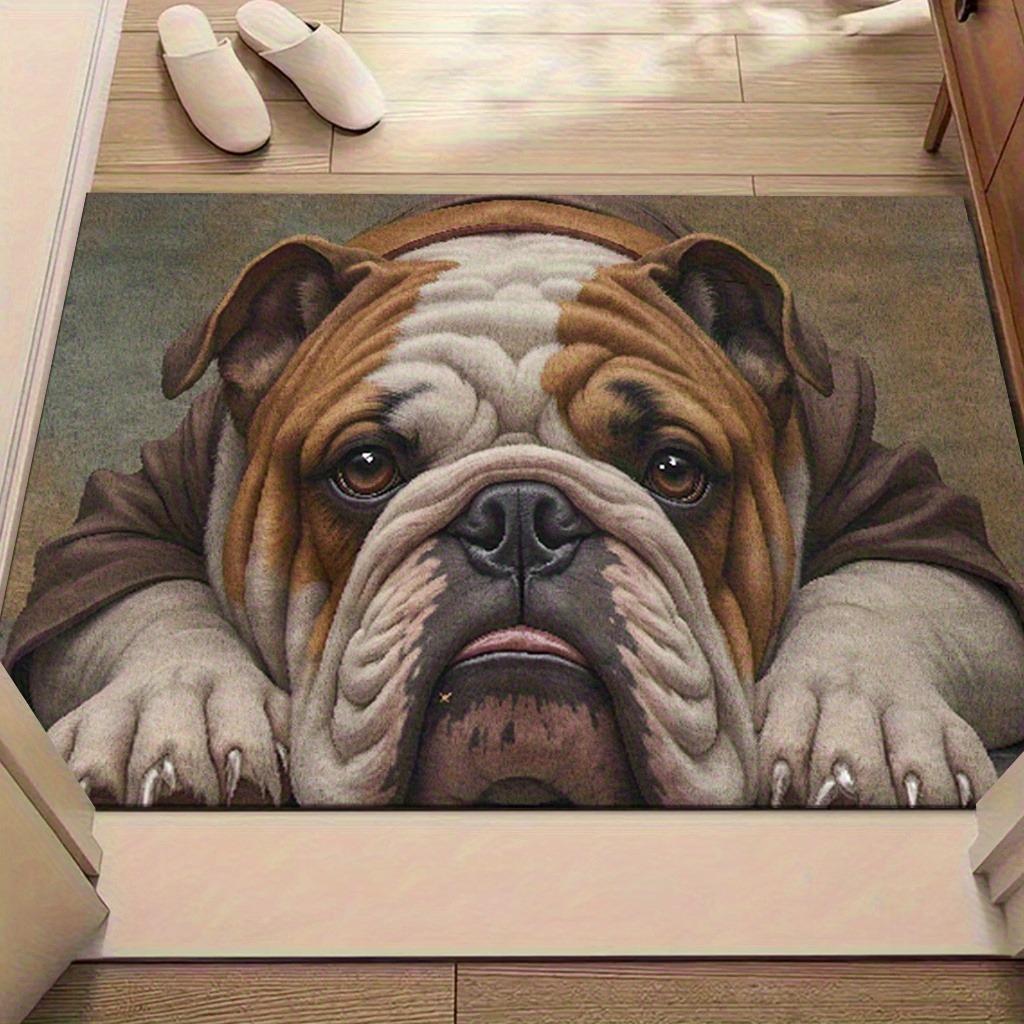English Bulldog Fußmatte - Rutschfeste Innen-/Außen-Eingangsbodenmatte, Niedliches Bulldoggen-Gesicht Design