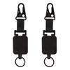 2 PCS Easy Pull Buckle Keychain Olecranon Buckle Stretchable Quick Release Buckle Key Ring for Bag Pants Black