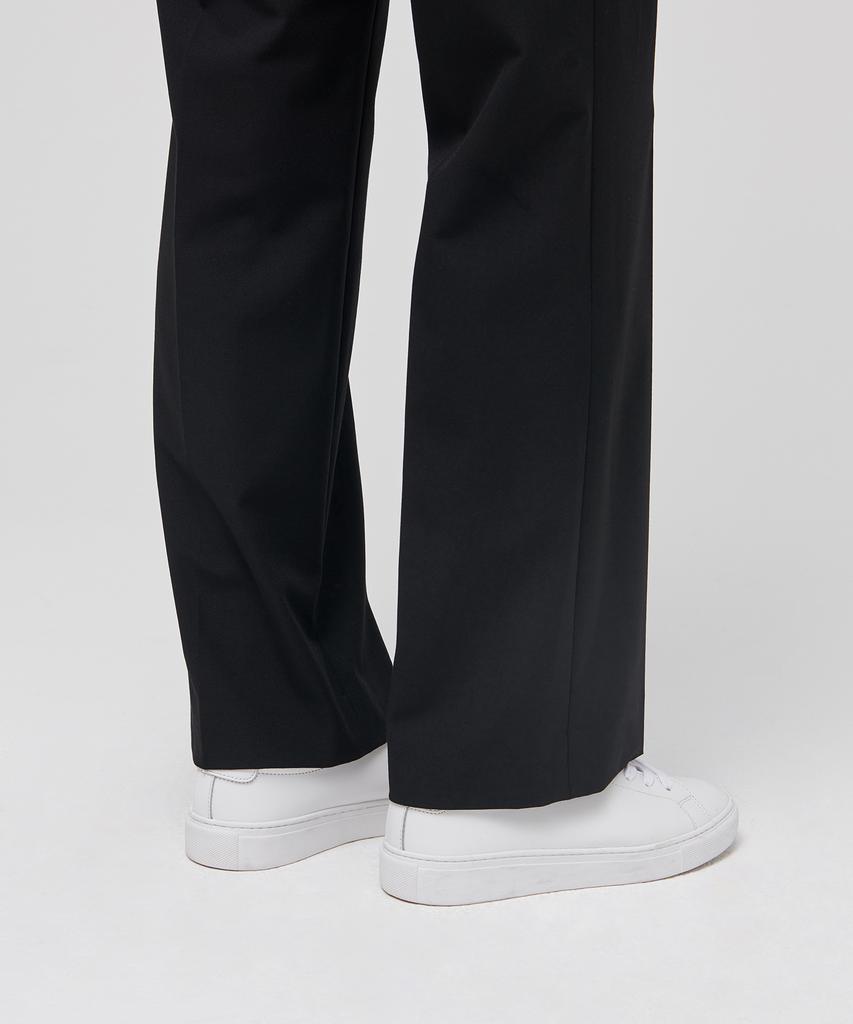 MUSINSA STANDARD WOMAN Women'S Lightweight Straight Hidden Banding Slacks [Black]