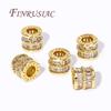 18K Gold Plated Zircon Crystal Bead Accessories For Bracelets,Round Spacer Bead,Separator For Beads,DIY Jewelry Making Supplies