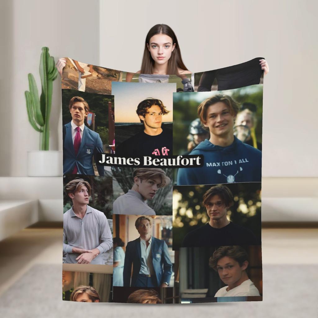 James Beaufort Super Soft Blanket  Picnic Plush Throw Blanket Aesthetic Home Decor Flannel Bedspread Sofa Bed Cover