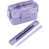 Skater Bento Box 2 Tiers 600ml for Women Antibacterial Fluffy Dome Lid See-Through Lavender Made in Japan PFLW4AG-A