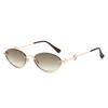 Trend street glasses men's new half frame trimmed sunglasses women oval Internet celebrities gradual change color sunglasses