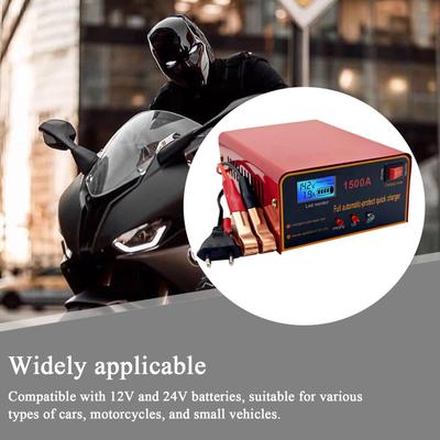 Battery Charger Motorcycle Charger For Battery Maintainer Fast Charging Safety Protection Compressor Portable For Tractor Marine