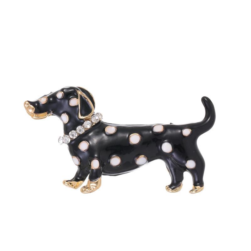 

Animal Pin Badge With Zinc Alloy Polka Dot Dog Design For Girls And Women чёрный