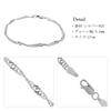 Gin No Wide Screw Chain Silver 925 17cm Simple Double Curb Chain [Shinjuku Kura] 3.1mm Bracelet, Approx. Long, Women's