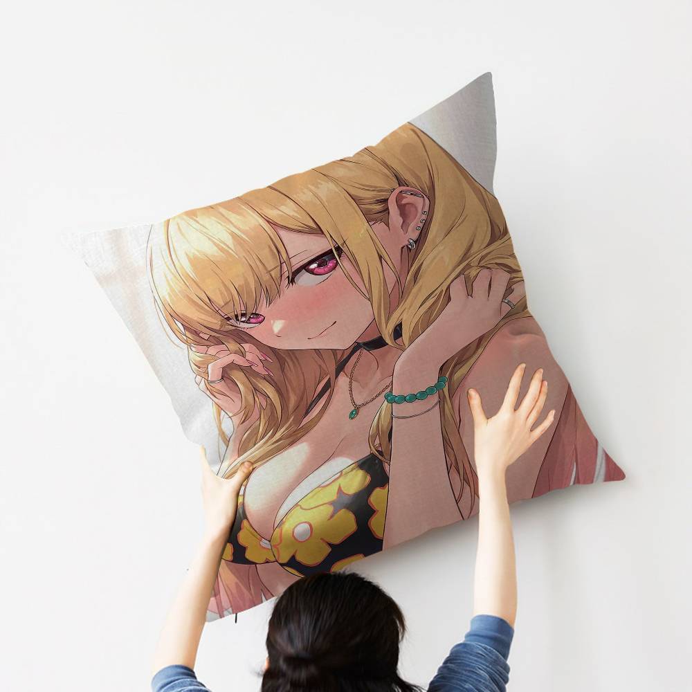 Amine Marin Kitagawa Sexy Girl Cushion Cover Car Throw Pillow Case For Sofa Car Christmas Gift 40x40cm 45x45cm