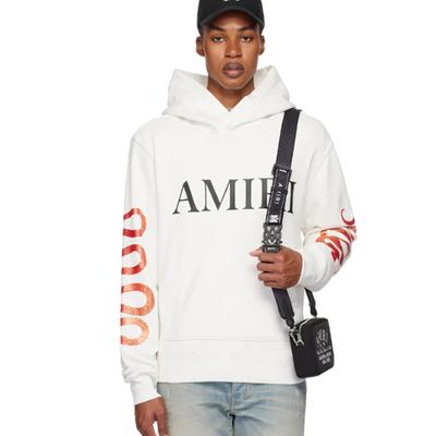 Amiri Spring and Autumn Loose Plus Size Thin Snake Print High-quality Cotton Hooded Couple Hoodie