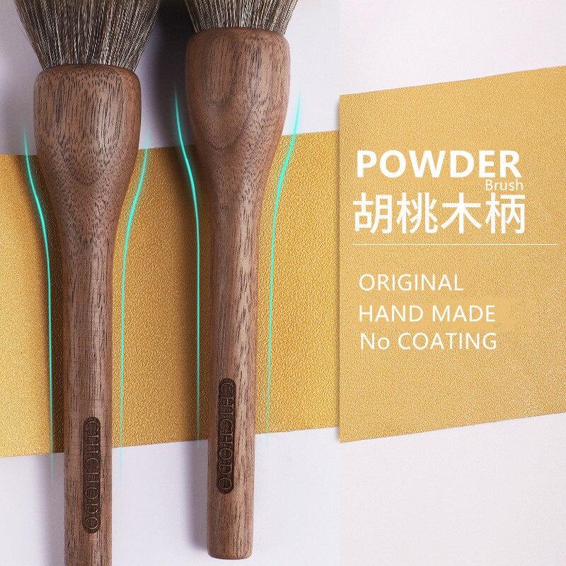 Large Powder Makeup Brush WLN00 100% Original Walnut Wood Ultra-Soft Bristle Round Powder Bronzer Cosmetic Beauty Tools
