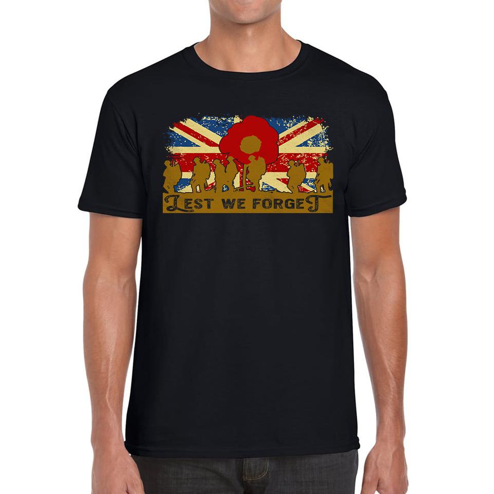 

Lest We Forget Poppy Flower Anzac Day British Armed Forces Unisex Mens T Shirt Womens Tops Tees 3XL