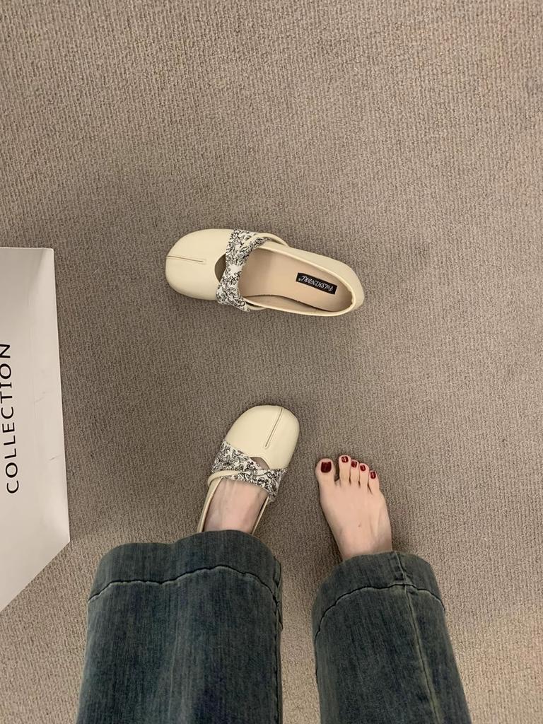 Sheepskin Version~ Simple Square Head with Thin Strap Open-toed Thick-heeled Sandals for Women's New Summer Soft-soled Comfortable Outer Wear Cool