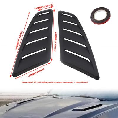 Universal ABS Plastic Car Air Intake Scoop Bonnet Hood Vent Front Hood Vent Fit For Ford Mustang 2015-2017 Panel Trim 2pcs