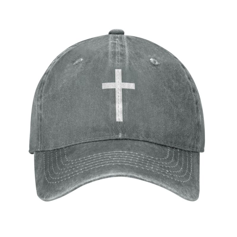 Fashion Cotton Catholic Jesus Cross Baseball Cap Women Unisex Personalized Adjustable Adult Christian Religious Dad Hat Spring