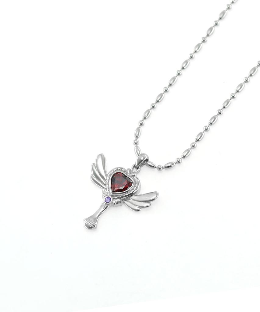 Vivus Lucia Wings 2 Love N Red Silver Necklace