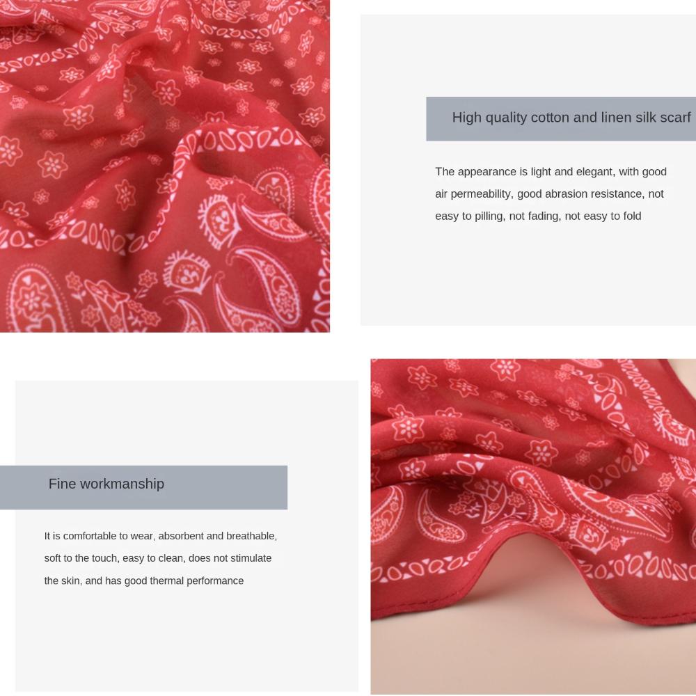 Versatile Women Girls Hijab Wraps Cashew Print Hair Ribbons Headbands Retro Leopard Headscarf