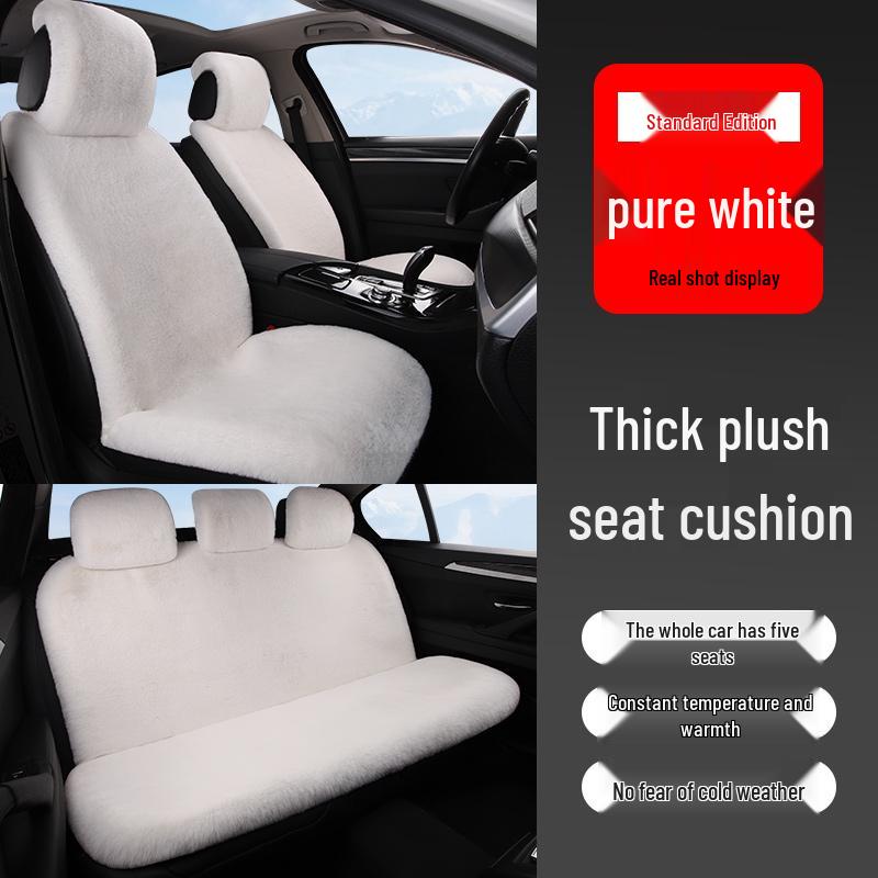 Universal Plush Car Seat Cushion: Thick, Warm Winter Rabbit Fur Cover