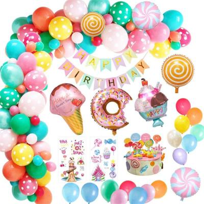 Candy Donut Ice Cream Foil Balloon Sets Arch Kit Set Birthday Party Colorful Home Decoration