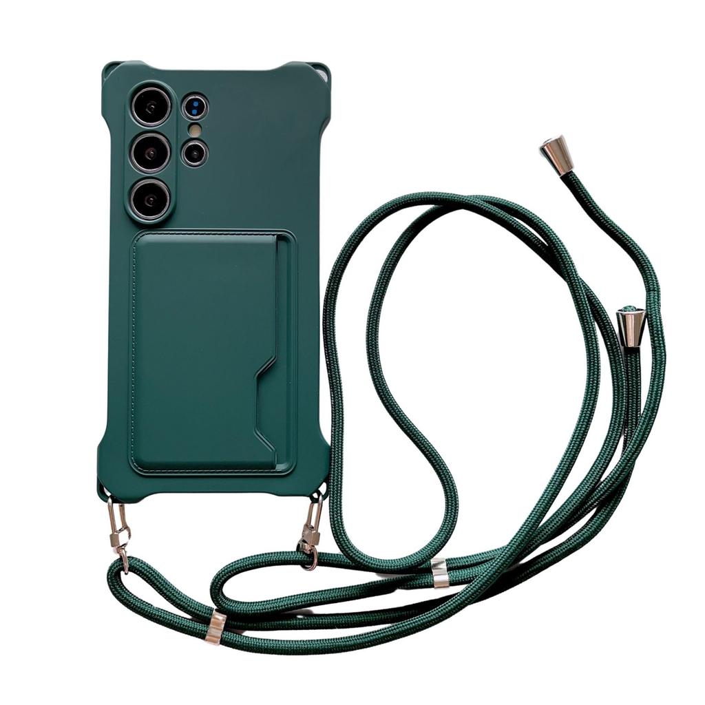 New Side Card Phone Case Samsung S25U Samsung S24 Card Bag Phone Case Oblique Lanyard Case A53 Suitable