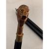Vintage Victorian Wooden Walking Stick CaneAntique Brass Lion Head Handle Gift