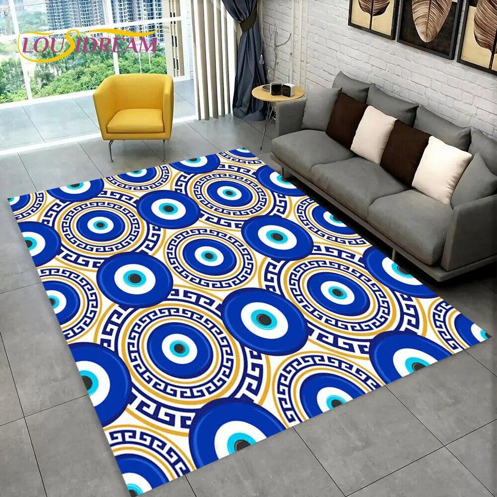 Nazar Evil Eye Tree of Life Area Rug,Carpet for Home Living Room Bedroom Sofa Doormat Kitchen Decor,kids Play Non-slip Floor Mat