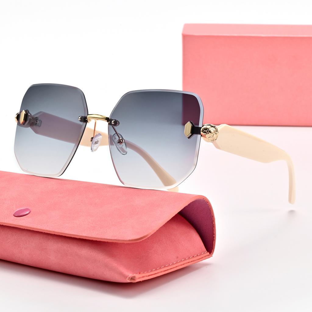 Fashion Large Frame Frameless Trimmed Sunglasses Anti-Ultraviolet Small Fragrant Sunglasses For Women And Men