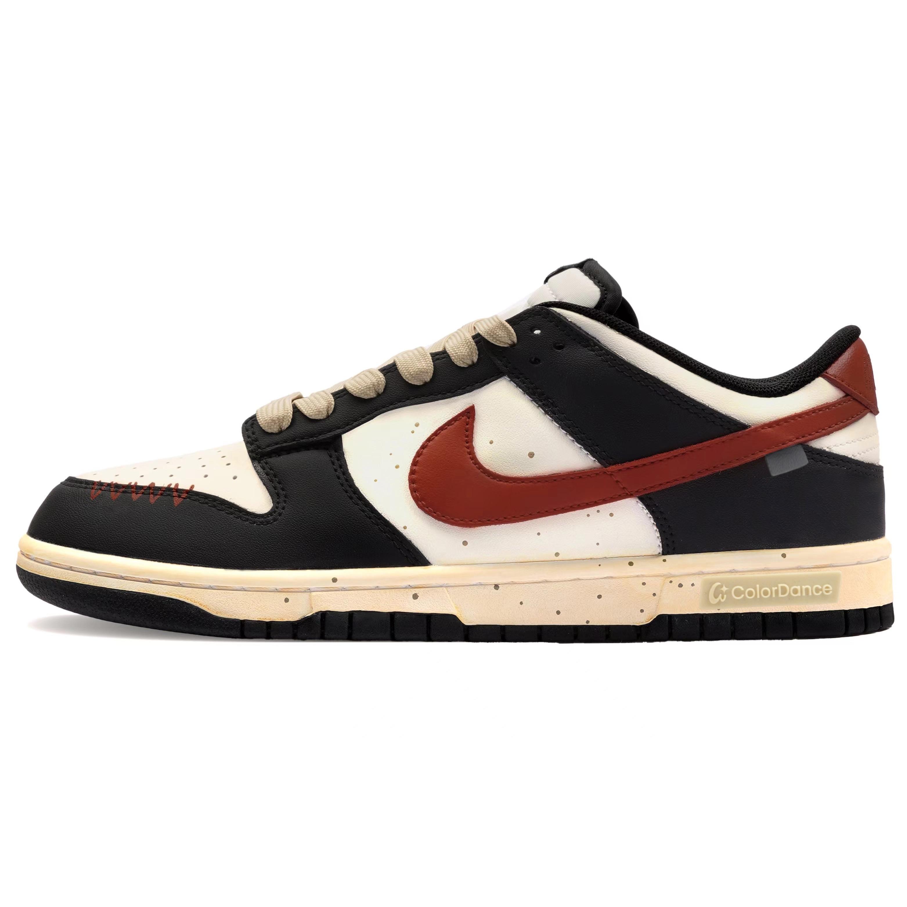 

Nike Dunk Abrasion Resistant Abrasion Resistant Low top Skateboard Shoes Unisex Black Red DD1391-100(Team1192-) 36.5