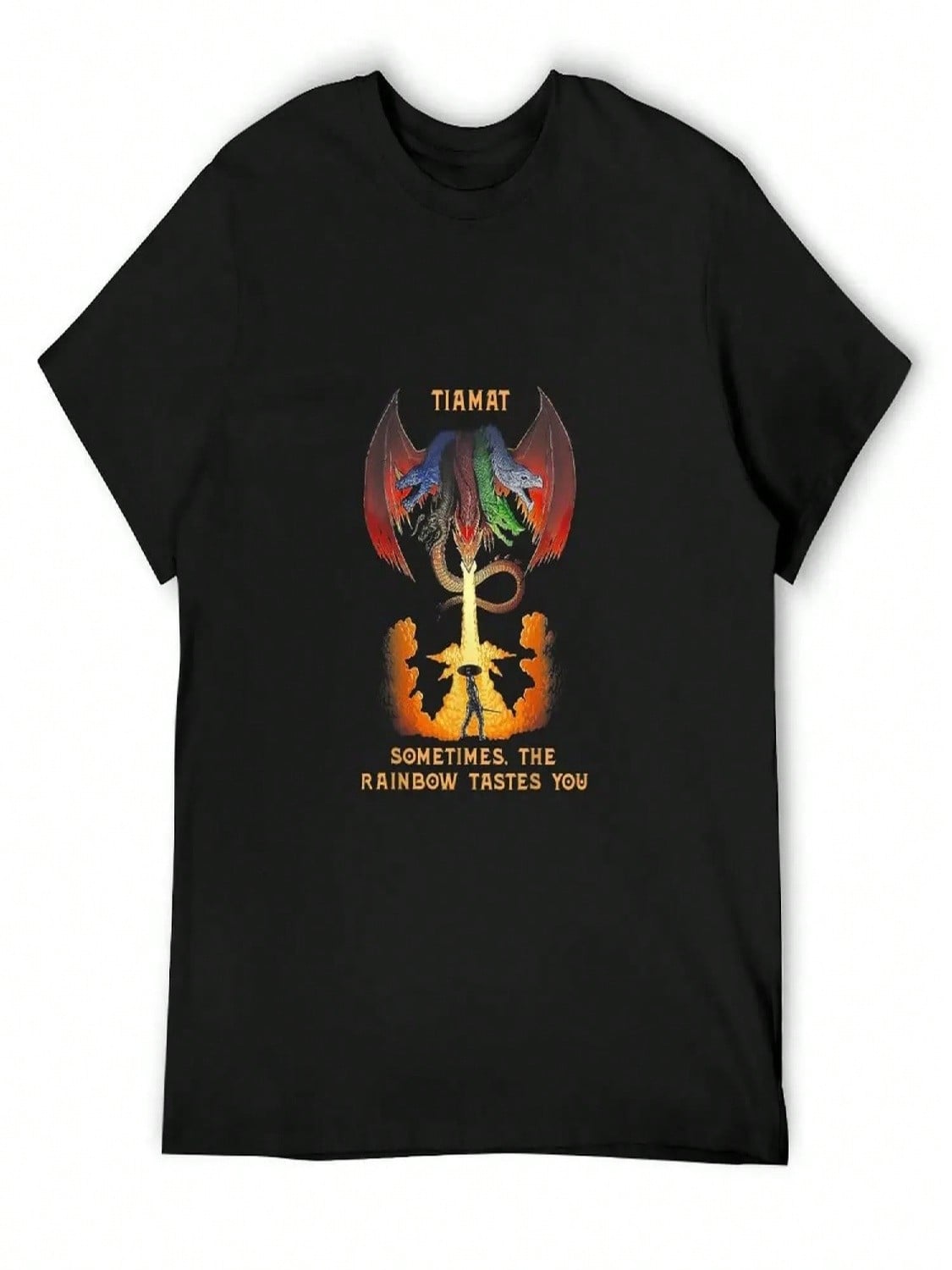 Dragon Tiamat Sometimes The Rainbow Tastes You T-Shirt T-Shirts Man Summer Clothes Clothes Men s T-Shirts S разноцветный